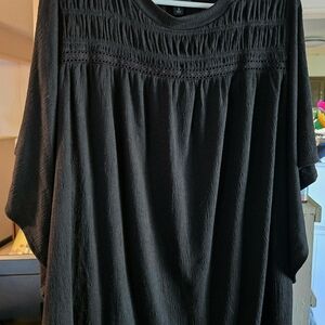 Torrid Black Smocked Blouse